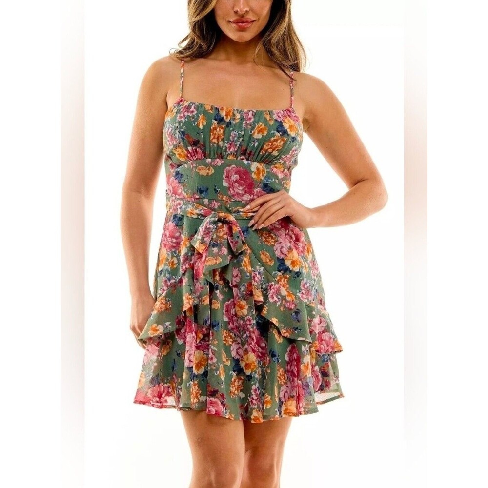 NWT Trixxi Floral Ruffle Mini Dress Juniors Size XXL